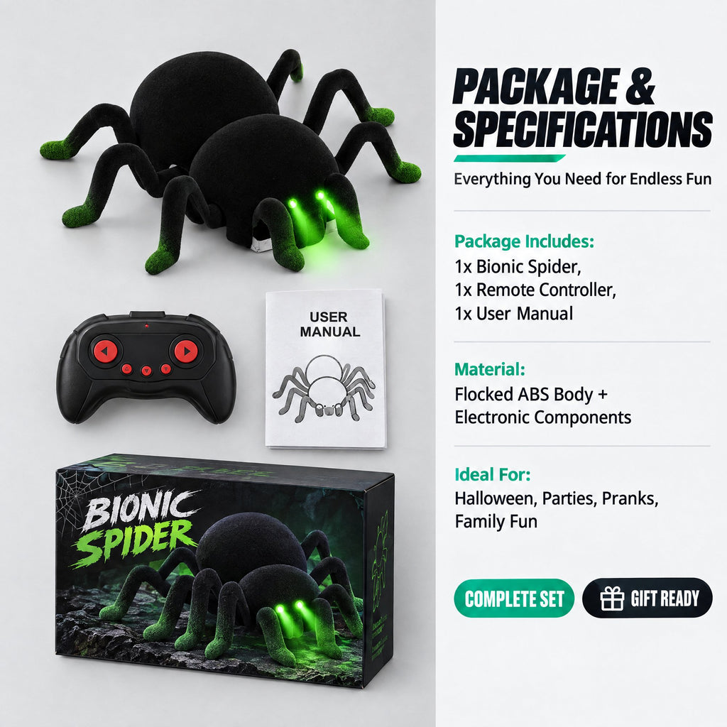 Remote Control Spider Toys, RC Giant Spider Toys Wireless Remote Control ,360° Rotating High Simulation Spider Animal Pets Toys Furry Texture Glowing Eyes Perfect for Christmas Joke Game Playing