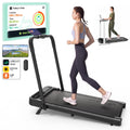 UREVO Strol 2E Pro Smart Walking Pad Treadmill with APP, 12% Incline, Compact Walking Pad with Safety Handle, Plug & Play, Desk Treadmill with LED Display, Walking & Running for Home Office