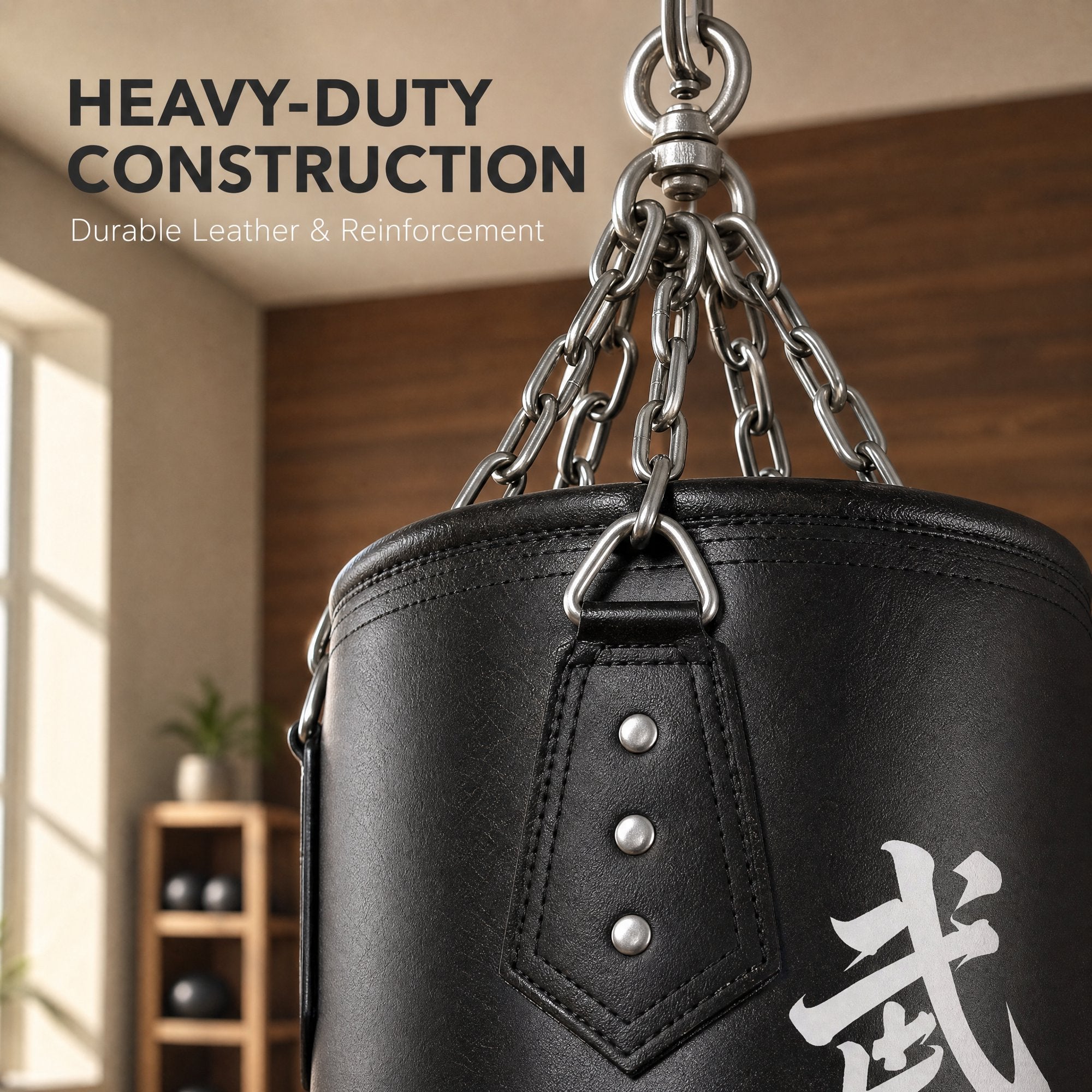 AMTPM Punching Bag for Adults, 4ft PU Leather Heavy Boxing Bag Set with 12oz Boxing Gloves, MMA Karate Kickboxing Boxing Home Gym Martial Art - Unfilled